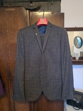 Mens Lamberetta 3 Piece Suit Grey / Black Size 42 R W 36R
