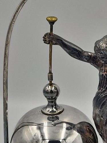 Victorian Meriden Britannia Silverplated Figural Lady Mechanical Hotel Bell HTF - Picture 3 of 10