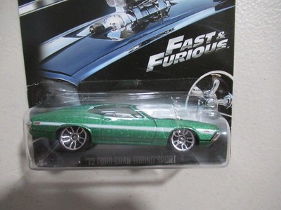 HOT WHEELS 72 FORD GRAN TORINO SPORT FAST & FURIOUS 5/8 GREEN NEW