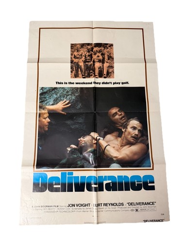 Deliverance 1972 Original Movie Poster 27x41 Jon Voight Burt Reynolds Vintage