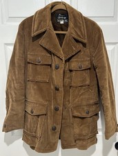 VTG Sears Sportsman Brown Corduroy Lined Chore Farm Coat Jacket 38
