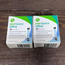 50 CT OneTouch Ultra 2 Meter Test Strips 2 (25 ct) Boxes EXP 10/31/26 SEALED NEW