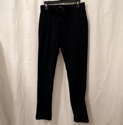 Aéropostale Slim Straight Black Men's Jeans Cotton Stretch Mid Rise Dark Wash