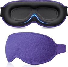 Gritin 100 Blackout Sleep Eye Mask for Women Men,Zero Deep Purple