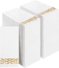 400 Pack Disposable Paper Napkins,3-Ply Dinner Napkins with Gold Trim for