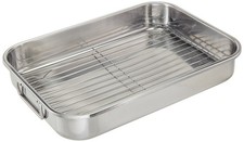 ExcelSteel 593 Roasting Pan, Stainless 15.25",