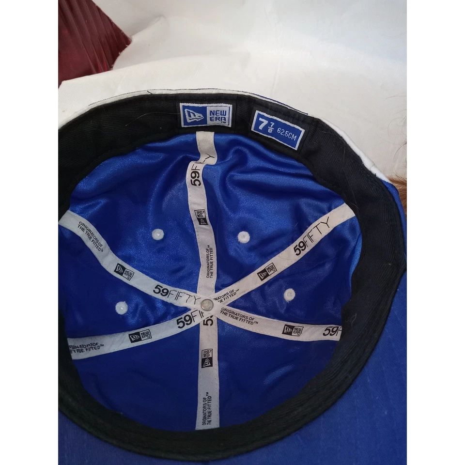 Бейсбольная кепка New Era 59Fifty с черепом графическая резинка белая синяя размер 7 3/8 - Изображение 4 из 4