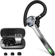 Bluetooth Headset, Wireless Bluetooth Earpiece with 500mAh Charging Case
