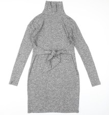 Building 18 Women’s Grey Knit Long Sleeve Dress XS