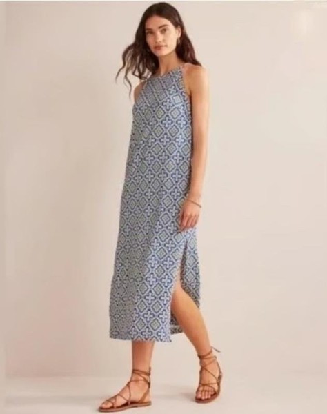 Women Boden Dress White Knit 40 / L / 48 #62O0