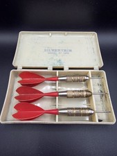 Vintage Silvertrim Dart Set With Case - Red Plastic Flights
