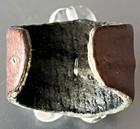 VTG Murano Glass Petals Garnet Cabochon Center Flower Leather Band Ring Sz 8 Adj — photo 6