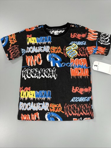 ROCAWEAR Hiphop Stylish Boys Size 5/6 M Colorful Graphic Short Sleeve TShirt NWT - Picture 2 of 6