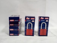 Lot of 6 ABUS 72/40HB40 Aluminum Long-Shackle Padlocks with Keys