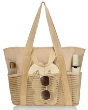 Beach Bag-Travel Tote Bags for Women with Zipper Waterproof Sandproof Beachs ...