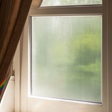 Reeded Glass Window Privacy Film, Frosted Glass Static Clings Window Film, Su...