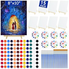 15 Painting Kits, Sip and Paint Art Kit for Adults, 8x10 inches, one color