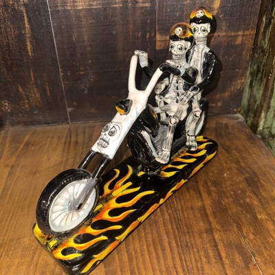 Mexican Talavera Catrina Biker Couple Day Of The Dead Figure Art Pottery 12 