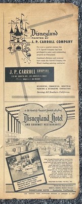 DISNEYLAND HOTEL & SALTON SEA 1957 J.P. CAROL Paint Company & Lincoln Savings
