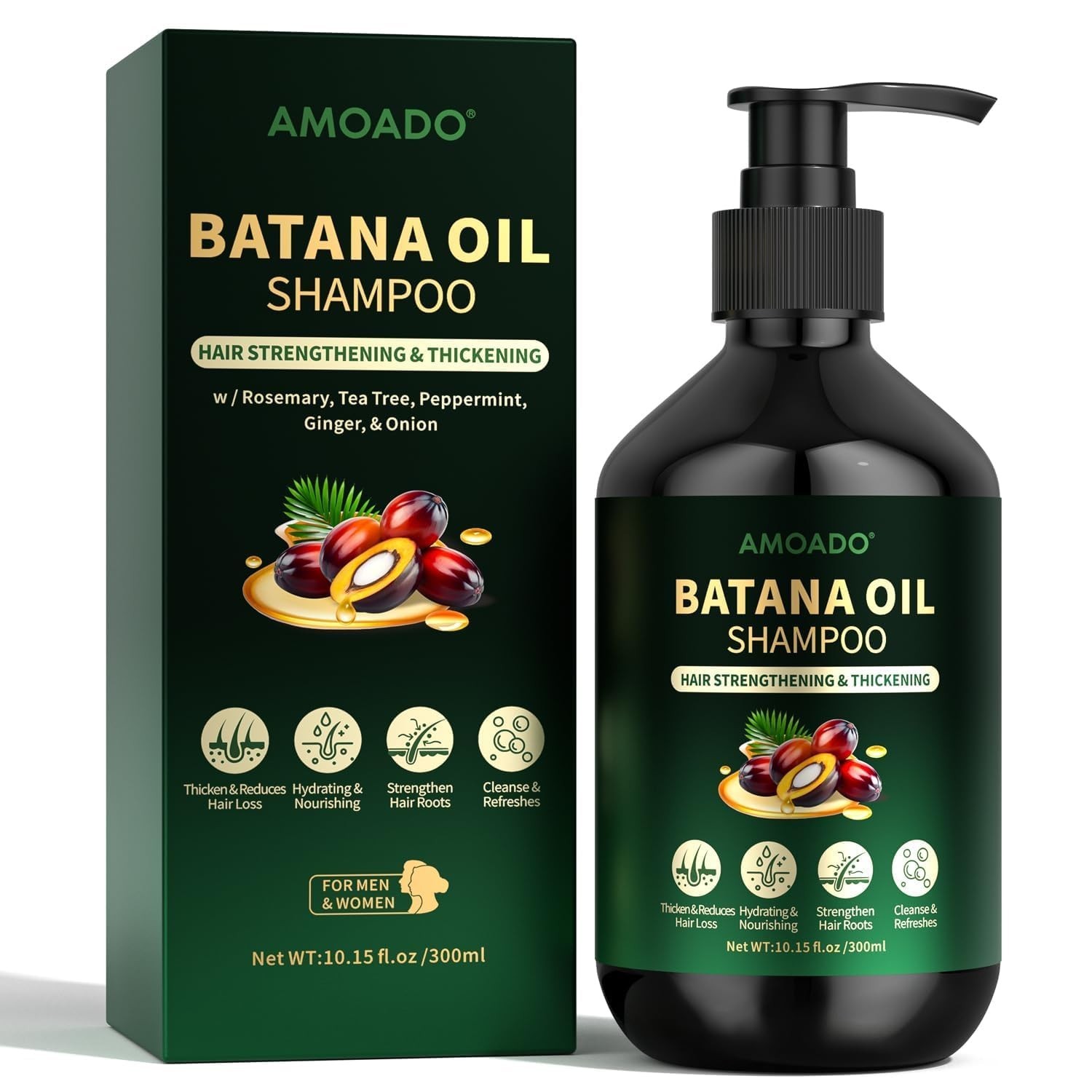 Batana Oil Shampoo for Hair Growth, Strengthening, Thickening, Sulfate Free H...