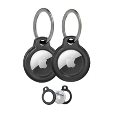 2 Pack AirTag Key Ring, Scratch-Resistant Case with Open Face & Raised Edges