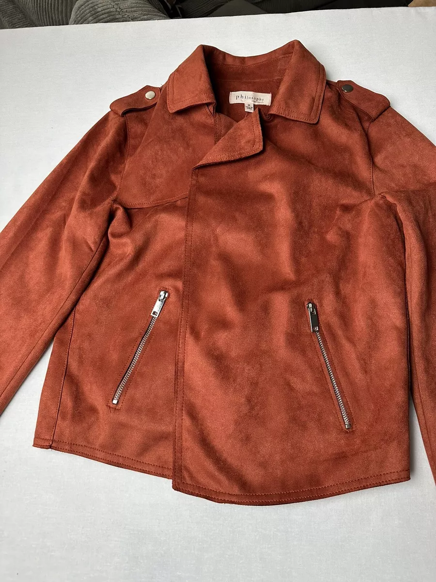 Philosophy Republic Clothing Women Paprika Color Faux Leather Jacket Size M  | eBay