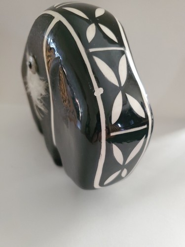 Büffeltänzerin Büffel Indianer schwarz weiß Keramik Pottery Vintage Unikat - Bild 5 von 10