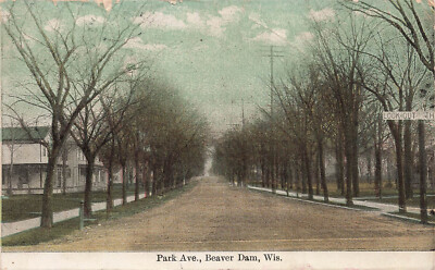 #ad #ad BEAVER DAM WI WISCONSIN PARK AVENUE c1910 VINTAGE POSTCARD 082524 T $6.23