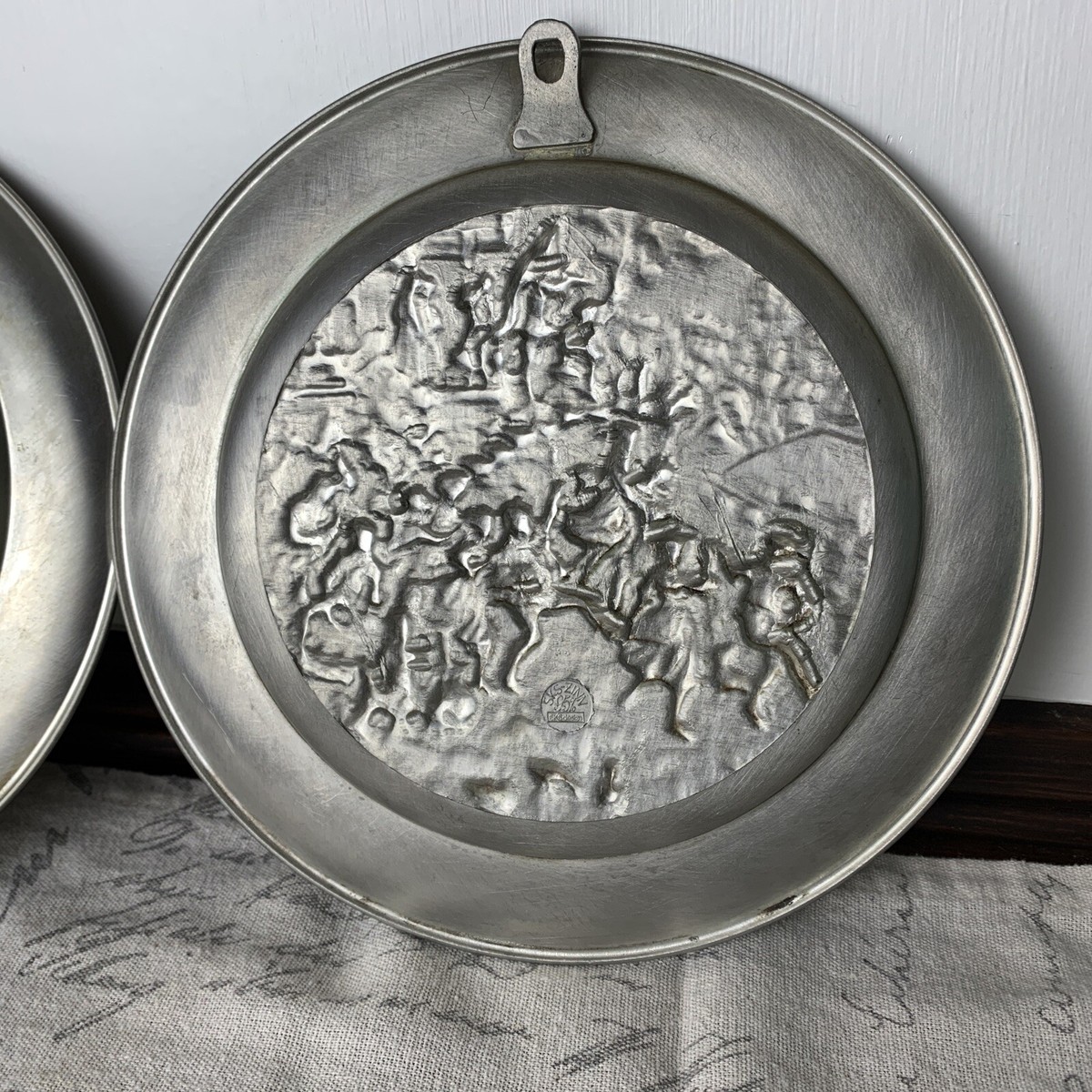 SKS-Zinn 95% Vtg German Pewter Decorative Wall Plate SKS SKS-Zinn 95% Vtg German Pewter Decorative Wall Plate SKS