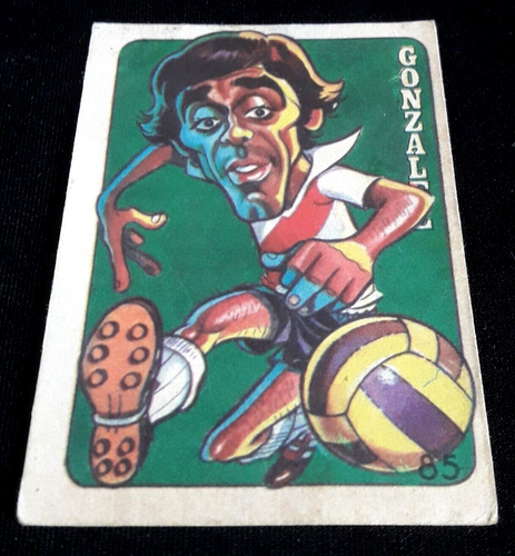 1979 Crack Super Futbol Pedro Gonzalez Caricature Card River Plate Argentina #85 - Picture 2 of 6