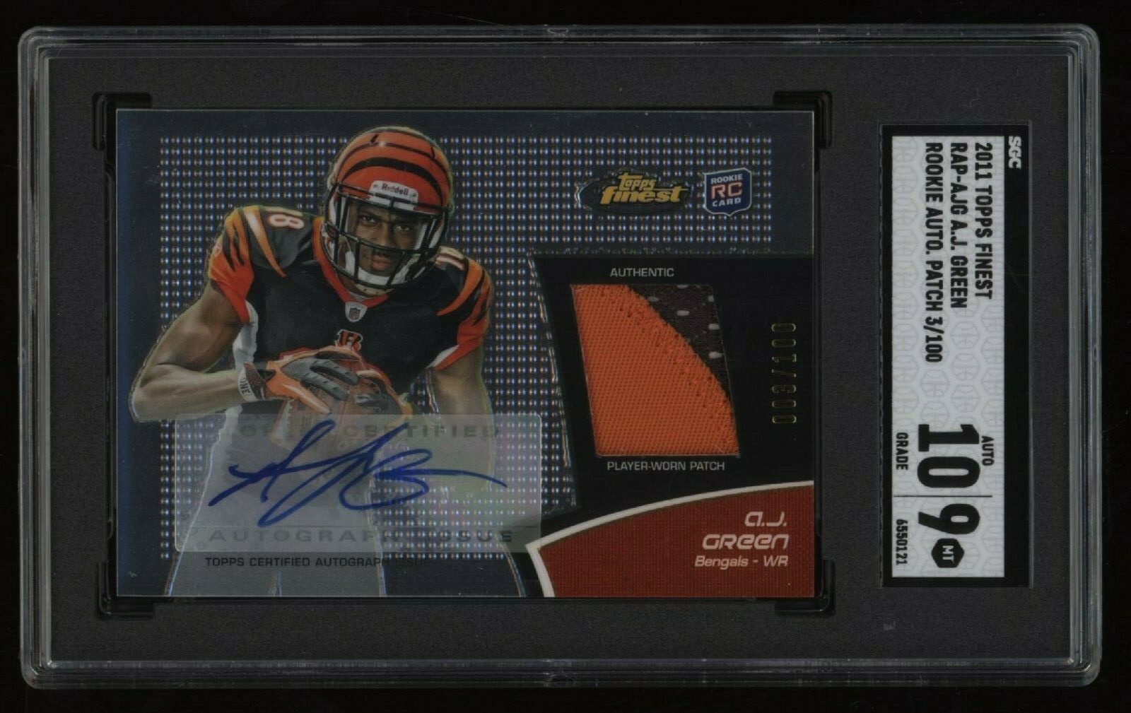 AJ Green Finest Rookie Autograph Patch #RAPAJG Base