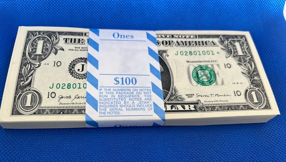 USA  $1 Federal Reserve 2017 P-544 "J" Kansas MO - UNC Star / Replacement Note - Image 4 of 4