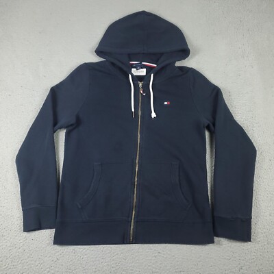 Tommy Hilfiger Sweater Womens Medium Blue Full Zip Up Hoodie