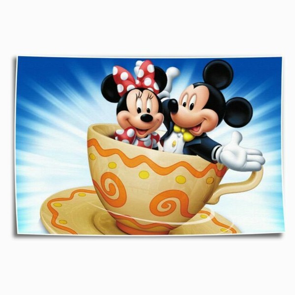 Disney Mickey and Minnie Painting HD Print on Canvas Home Decor Wall