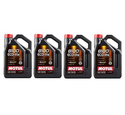 Motul 8100 ECO-LITE 5W30 - 20 Liters - Fully Synthetic Engine Motor Oil (4 x 5L)