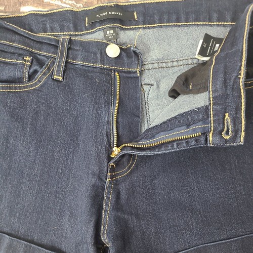 Flying Monkey Womans Jeans Shorts Dark Blue Stretch Denim USA Size 29 - Picture 10 of 10