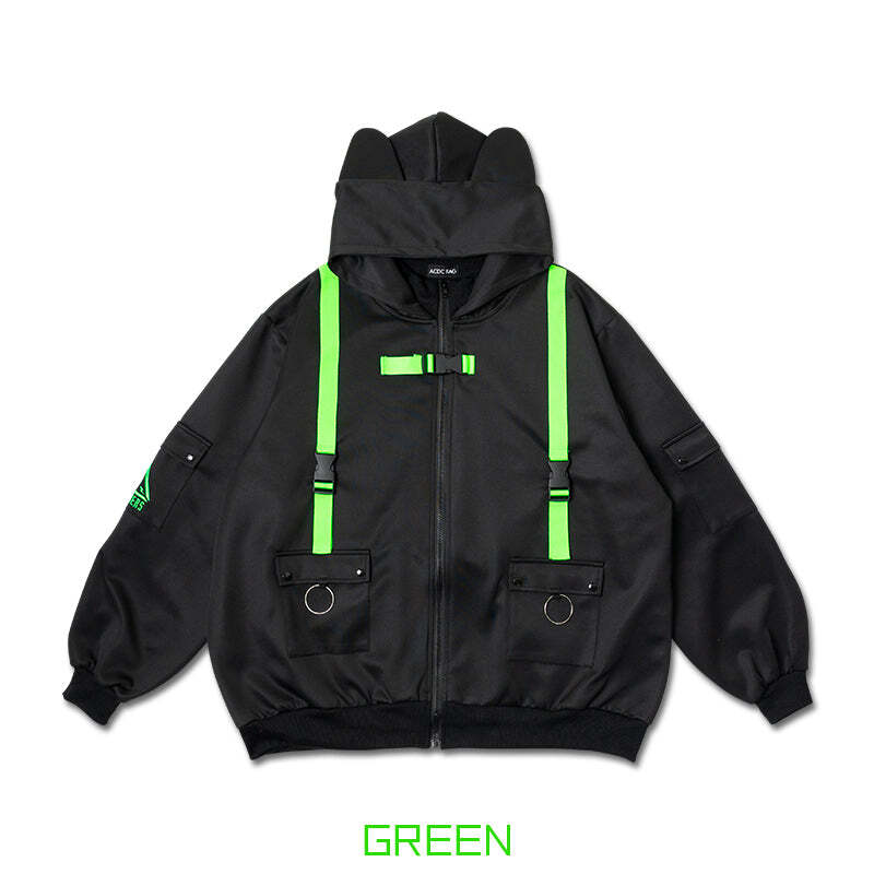 greenclothing OGA JACKET Mサイズ　azuki NEW ACDC Rag - Uzurai Cyberpunk Tech Oversized Black Green