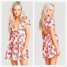 Show Me Your MuMu Women's Small Dress Ibiza Floral Cutout Back Mini EUC