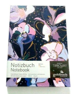 Notizbuch OPIUM BLAU A5, Blanko, 200 Seiten, TURNOWSKY GOLDBUCH 64240