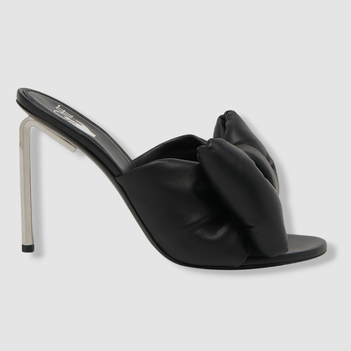 サンダル・ミュール OFF WHITE Women Sandals OWIH05ES25MAT0011001 Black $1145 Off-White Women's Black Allen Bow Mule Heels Shoes