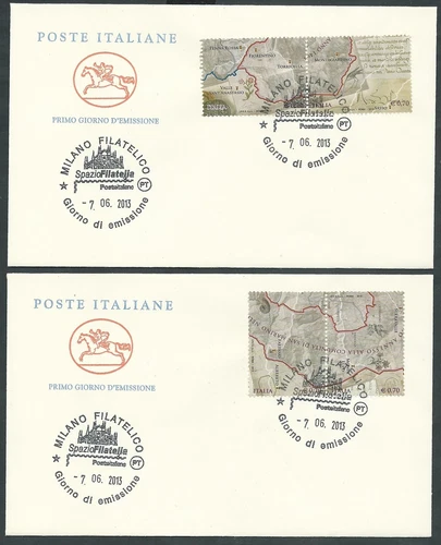 2013 ITALY FDC HORSE BORDERS SAN MARINO NO ARRIVAL STAMP - CG