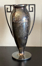 Alt Miniature Henkelvase 12,5x7cm 1900-45 versilbert Alpaca gestempelt ungenutzt