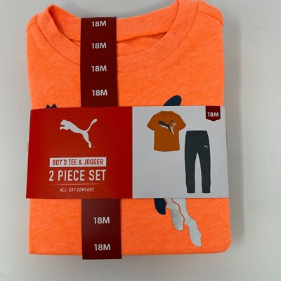 Puma Toddler Boys' 18M 2-Piece Tee Shirt and Jogger Pants Set Size