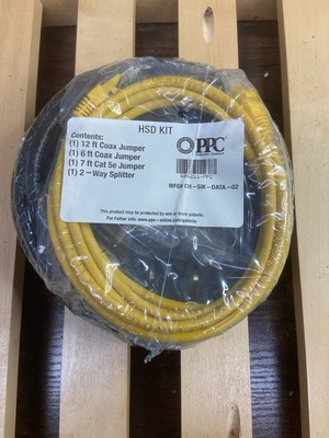 PPC HSD Kit with Coax & Ethernet Cables, 2-Way Splitter - New