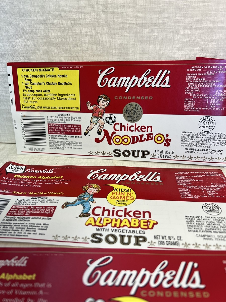 Vintage Campbell Soup Can Label Lot OF 6 ALL DIFFERENT WITH ...