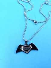 DC Comics JCM Batman Vs Superman Stainless Steel Black Pendant W/ 22" Ball Chain
