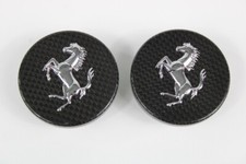 Coppia Distintivi Mozzo Tappo Centrale Ruota Fibra di Carbonio Originali Ferrari 458 488 F12 FF 812