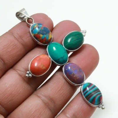 Multi Stone Gemstone 925 Sterling Silver Plated 1 PC Holy Cross Pendant ...