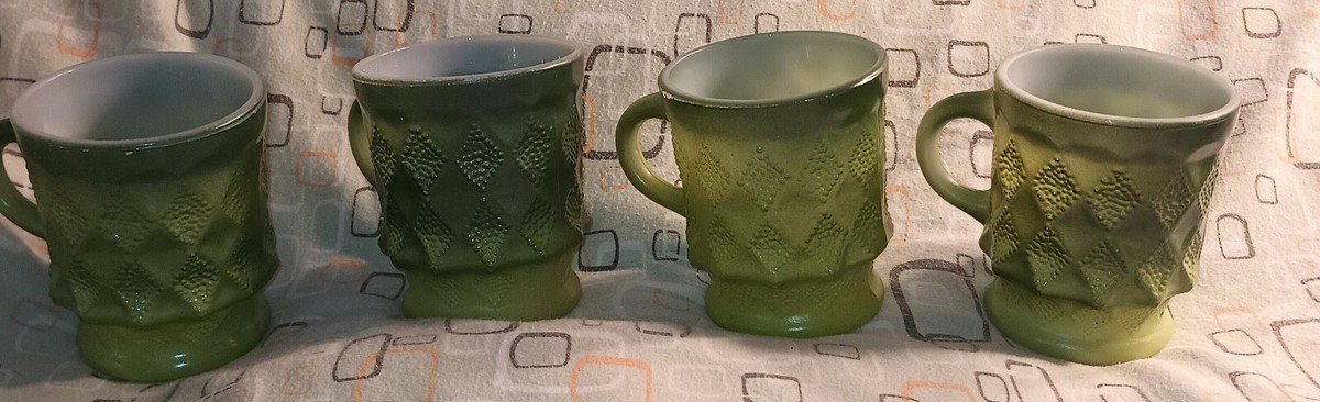 Kimberly By Fire King Set, 2 Bowls/4 Mugs, Green | eBay