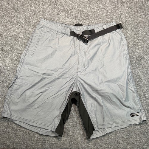 REI Shorts Mens Extra Large Silver Grey Belted Adjustable Waist Padded Ten Inch - 第 1/12 張圖片